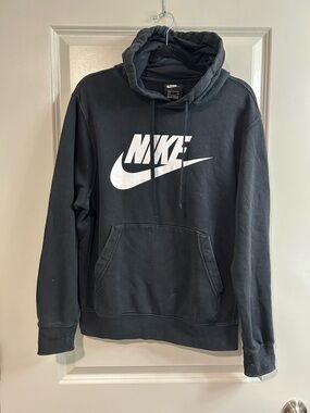 Nike Black Hoodie with White Swoosh Logo